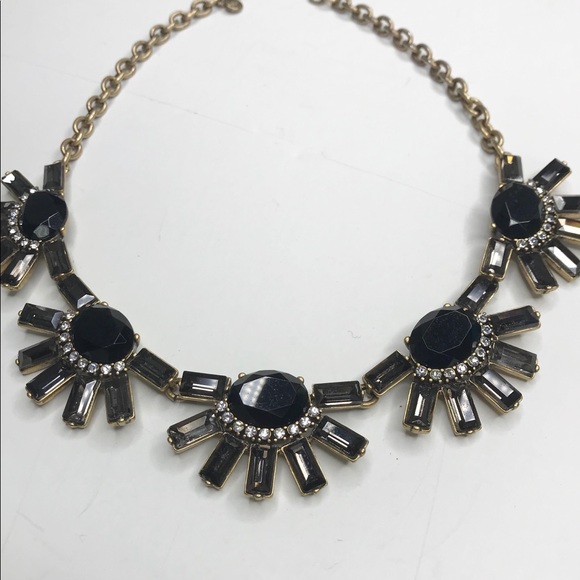 J. Crew Statement Necklace Black Smoked Crystals - Picture 6 of 8